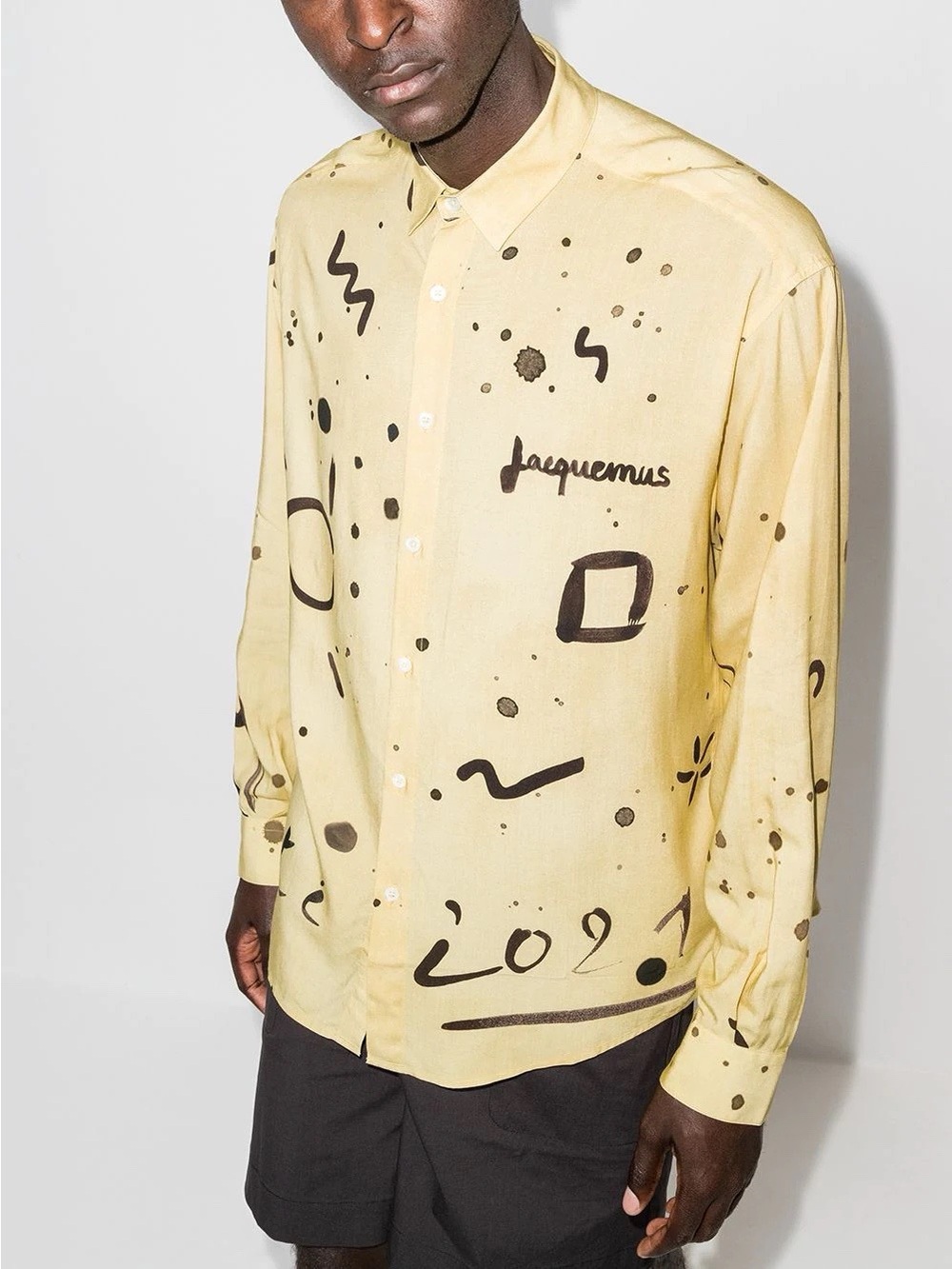 Jacquemus La Chemise Henri Printed Shirt, size XS